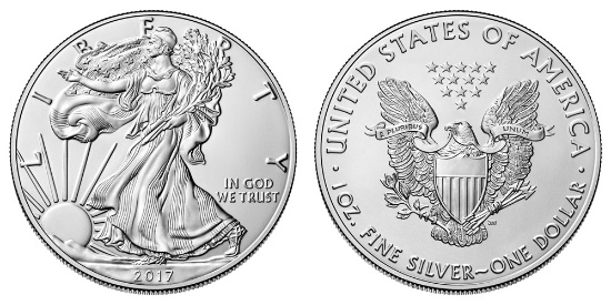 2017 American Silver Eagle .999 Fine Silver Dollar Coin