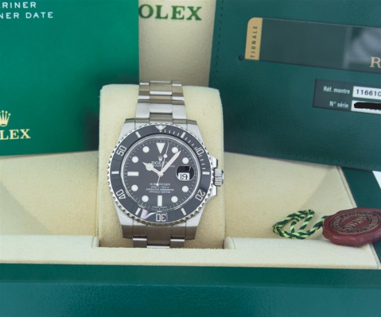 Rolex Mens Stainless Steel Black Dial Ceramic Submariner Date With ...