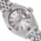 Rolex Ladies Stainless Steel Silver Index Dial 18K White Gold Diamond And Ruby B