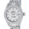 Rolex Ladies Stainless Steel Silver Diamond Bezel Wristwatch
