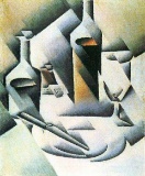 Juan Gris - Still Life With Bottles And Knives
