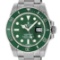 Rolex Mens Stainless Steel Green Dial Oyster Band 40mm 