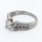 0.75 ctw H COLOR CENTER Diamond Platinum Ring (1.37 ctw Diamonds)