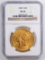 1885-S $20 Saint-Gaudens Double Eagle Gold Coin NGC MS60