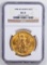 1908 $20 No Motto Double Eagle Gold Coin NGC MS63