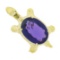 Vintage 14k Yellow Gold 11 ctw Oval Amethyst Diamond Turtle Tortoise Pin Brooch