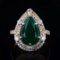 4.19 ctw Emerald and 1.03 ctw Diamond 14K Yellow Gold Ring