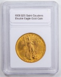 1908 $20 Saint Gaudens Double Eagle Gold Coin