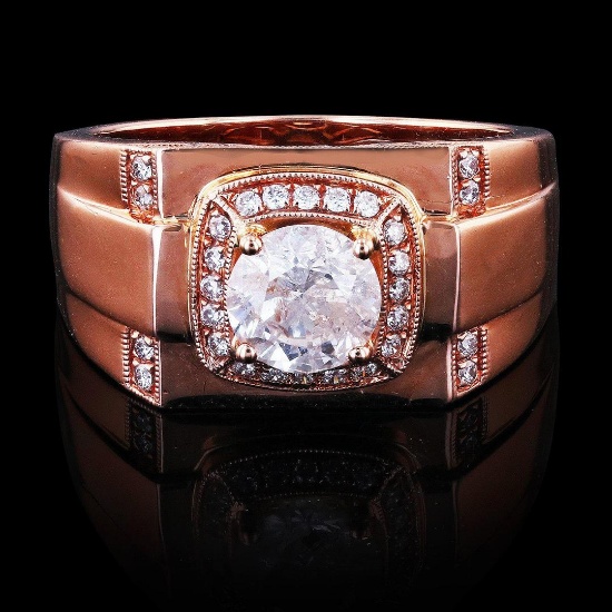 1.28 ctw CENTER Diamond 14K Rose Gold Ring (1.65 ctw Diamonds)