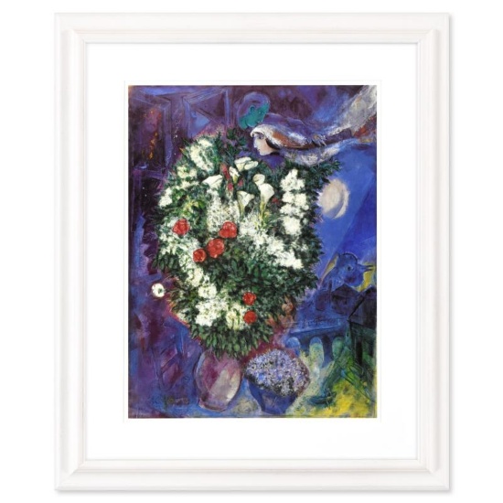 Bouquet with Flying Lover by Chagall (1887-1985)