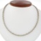 Fancy Solid 14k Yellow Gold Fine Woven Cable Collier Necklace White Gold Beads