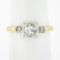 Vintage 14k Two Tone Gold 0.68 ctw Old European Diamond Solitaire Engagement Rin