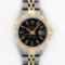 Rolex Ladies 2T Black Index Pyramid Bezel Wristwatch 26MM