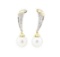 0.61 ctw Diamond and Pearl Earrings - 18KT Yellow Gold