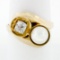 Antique 14k Gold 7.2mm Pearl .58 ctw Old Mine Cushion Diamond Bypass Cocktail Ri