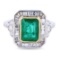 2.53 ctw Emerald and 0.83 ctw Diamond 18K White and Yellow Gold Ring