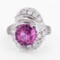 3.39 ctw Pink Sapphire and 1.54 ctw Diamond Platinum Ring