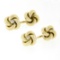 Men's 14k Yellow Gold 0.10 ctw Diamond Polished Love Knot Reversible Cuff Links
