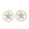 Vintage 18k Gold 2.75 ctw Floating Star Kite Cut Diamond Round Open Stud Earring