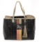 MCM Black Visetos Leather Striped Lion Shopper Bag