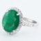 5.99 ctw Emerald and 0.68 ctw Diamond Platinum Ring