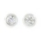 New 14k White Gold .44 ctw Martini Bezel Set Round Brilliant Diamond Stud Earrin