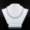 25.02 ctw Blue Sapphire and 6.80 ctw Diamond 14K White Gold Necklace