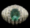 14KT Yellow Gold 2.03 ctw Emerald and Diamond Ring
