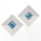 Chopard 18k White Gold 5.40 ctw Step Cut Blue Topaz Large Square Pyramid Earring