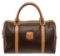 Celine Dark Brown Leather Macadam Boston Bag