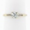 Antique Art Deco 18k White Gold 0.55 ctw European Diamond Solitaire & Accent Rin