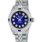 Rolex Ladies Quickset Stainless Steel Blue Vignette Diamond Lugs Sapphire Dateju