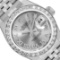 Rolex Ladies Quickset Silver Roman White Gold Diamond Bezel With Hidden Clasp Ju