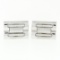 Men's Designer L&M 14k White Gold Fancy Oyster Bracelet Link Swivel Cufflinks