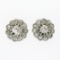 Antique Victorian 14k TT Gold 0.55 ctw Old Diamond Flower Cluster Stud Earrings
