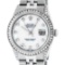Rolex Mens Stainless Steel White Diamond Lugs 36MM Datejust Wristwatch