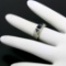 Antique Art Deco 18k Gold.90 ctw Sugarloaf Trillion Sapphire Etched 3 Stone Ring