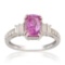 2.31 ctw Pink Sapphire and 0.46 ctw Diamond 14K White Gold Ring