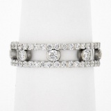 18k White Gold 1.44 ctw Round Brilliant Diamond Open Center Eternity Band Ring