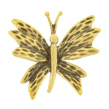 Vintage Tiffany & Co. 18K Yellow Gold Detailed Textured Butterfly Pin Brooch