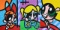 MORAIS THE POWERPUFF GIRLS (TRIPTYCH) SIGNED ORIGINAL ACRYLIC