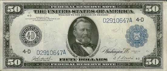 1914 $50 Federal Reserve Bank Note