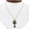 Antique 14k Gold Art Nouveau Brassler Co. Amethyst Pearl Dangle Lavalier Pendant