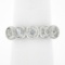 NEW Platinum 1.97 ctw Milgrain Bezel European Diamond 5 Stone Wedding Band Ring