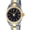 Rolex Ladies 2T Yellow Gold & Stainless Steel Black Index Tapestry Oyster Band W