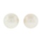 Vintage Simple Classic 14k Gold 4.5mm Round White Cultured Pearl Stud Earrings