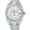 Rolex Mens Stainless Steel White Dial Sky Dweller 42MM With Rolex Box And Papers