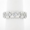 Vintage Platinum 1.30 ctw Round Diamond Large Fishtail Pave Set 5 Stone Band Rin