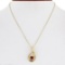18K Yellow Gold .55 ctw Trillion Cut Tourmaline Solitaire Open Pendant & 16