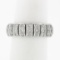 Vintage Platinum 1.30 ctw Diamond Domed Open Work & Milgrain Eternity Band Ring